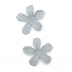 Flowers made of suede paper 40 mm color light blue pastel - 10 pieces
