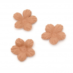 Flowers made of suede paper 33x5 mm color light pink pastel - 10 pieces