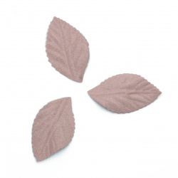 Листо от велурена хартия 50x30 мм цвят розово лилав пастел -10 броя
