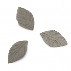 Leaf / Leaves made of Suede Paper, Size: 50x30 mm, Color: Gray Pastel - 10 pieces