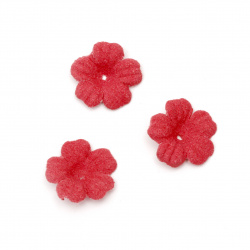 Flowers made of suede paper 18 mm color light red pastel - 20 pieces