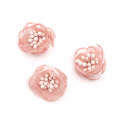 Not Available Online. You can also buy at EM ART stores and at 0884400631 Organza flower with stamens for DIY Accessories 20 mm color light pink - 5 pieces