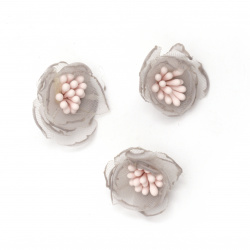 Not Available Online. You can also buy at EM ART stores and at 0884400631 Organza flower with stamens for DIY Accessories 20 mm color light gray - 5 pieces