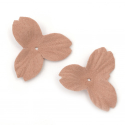 Velour Paper Flowers, 35x10 mm, in Light Pink Pastel Color - Pack of 10