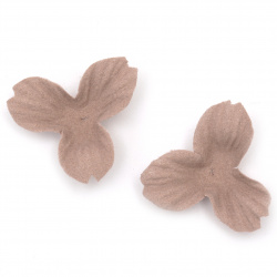 Velour Paper Flowers, 35x10 mm, in Ashes of Roses Pastel Color - Pack of 10