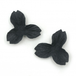 Velour Paper Flowers, 35x10 mm, in Dark Blue Pastel Color - Pack of 10