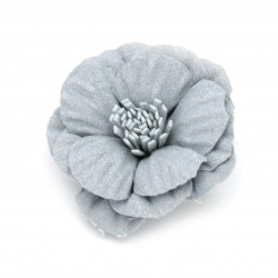 Λουλούδι από σουέτ χαρτί 50x22 mm χρώμα ανοιχτό μπλε παστέλ
