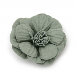 Velour Paper Flower, 50x22 mm, Blue Pastel Color