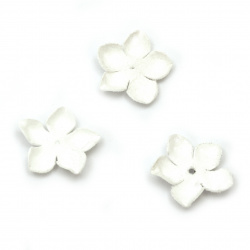 Element textil pentru decorarea florilor 25 mm culoare alb -10 bucăți