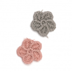 Element lace for  decoration flower16 mm color mix gray, pink -10 pieces