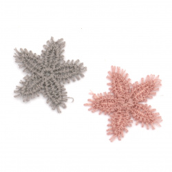 Element lace for decoration  flower25 mm color mix gray, pink -10 pieces