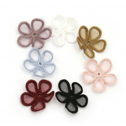 Element dantelă pentru decor de flori 35 mm culori mix -5 bucăți