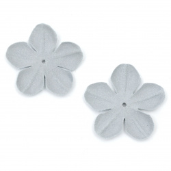 Velour Paper Flowers, 45 mm, Light Blue Pastel - 10 pieces