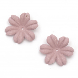 Velour Paper Flowers, 27x5 mm, Pink-Lilac Pastel Color - 10 Pieces