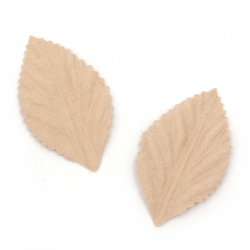 Leaf / Leaves made of Suede Paper, Size: 45x30 mm, Color: Light Pink Pastel - 10 pieces