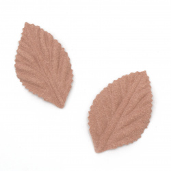 Leaf / Leaves made of Suede Paper, Size: 45x30 mm, Color: Pink Pastel - 10 pieces