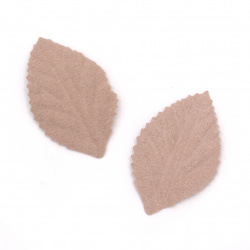 Leaf / Leaves made of Suede Paper, Size: 45x30 mm, Color: Rose Ash Pastel - 10 pieces