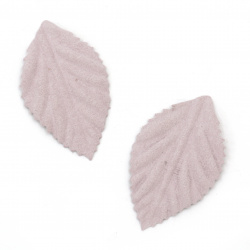 Leaf / Leaves made of Suede Paper, Size: 45x30 mm, Color: Light Purple Pastel - 10 pieces