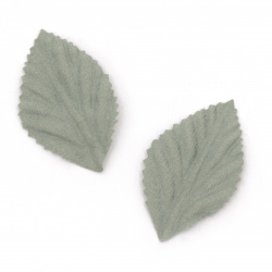 Leaf / Leaves made of Suede Paper, Size: 50x30 mm, Color: Blue Pastel - 10 pieces