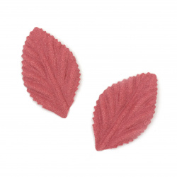 Leaf / Leaves made of Suede Paper, Size: 50x30 mm, Color: Light Cherry Pastel - 10 pieces