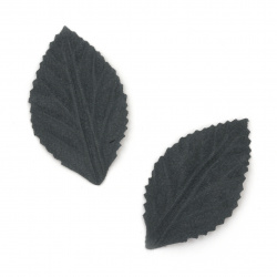 Leaf / Leaves made of Suede Paper, Size: 50x30 mm, Color: Dark Blue Pastel - 10 pieces