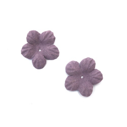 Flori din hartie piele intoarsa 33x5 mm culoare violet pastel -10 bucati