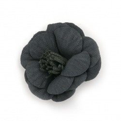 Velour Paper Flower, 50x22 mm, Dark Blue Pastel Color