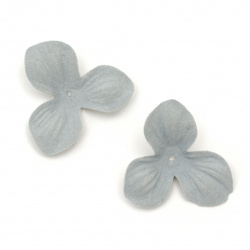 Velour Paper Flowers, 45x10 mm, Light Blue Pastel Color - 10 Pieces