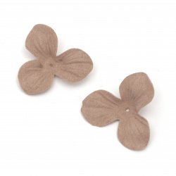Velour Paper Flowers, 45x10 mm, Ashes of Roses Pastel Color - 10 Pieces