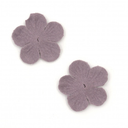 Λουλούδι από βελουτέ  χαρτί 34mm. χρώμα μοβ παστέλ -10 τεμάχια