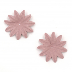 Velour Paper Flowers, 35x5 mm, Pink-Lilac Pastel Color - 10 Pieces