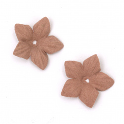 Velour Paper Flowers, 25 mm, Color Pink Pastel - 10 pieces