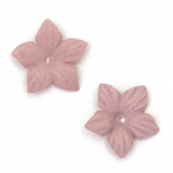 Velour Paper Flowers, 25 mm, Color Pink-Lilac Pastel - 10 pieces