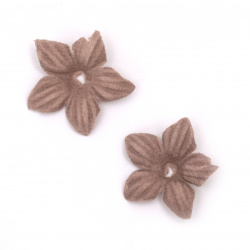 Velour Paper Flowers, 25 mm, Color Ashes of Roses Pastel - 10 pieces