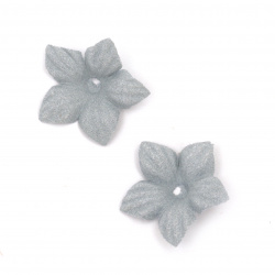 Λουλούδια από χαρτί σουέτ 25 mm χρώμα σιέλ παστέλ -10 τεμάχια