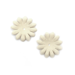 Flowers made of Suede Paper, 50 mm, Color White - 10 pieces