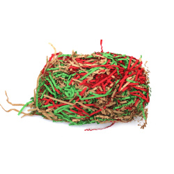 Curly Paper Grass in Three Colors: Cream, Red and Green -  20 grams