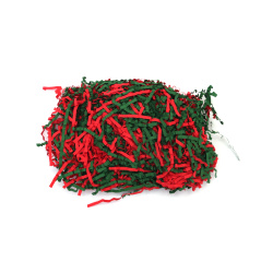 Curly Paper Grass in Two Colors:  Red and Green - 20 grams