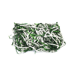 Curly Paper Grass in Two Colors:  White and Green - 20 grams