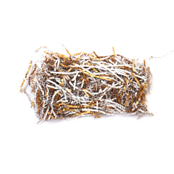 Curly Paper Grass in Two Colors:  White and Gold - 20 grams