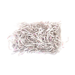 Pearl Curly Paper Grass, Color: White - 20 grams