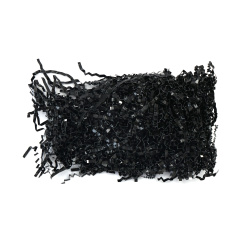 Double-Sided Pearl Curly Paper Grass, Color: Black - 20 grams