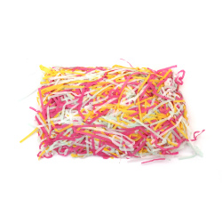 Paper Grass Mix in Three Colors - White, Pink, and Yellow - 20 grams