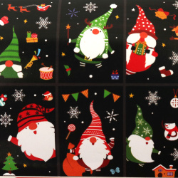 Christmas Glass Stickers - Gnomes, 60x45 