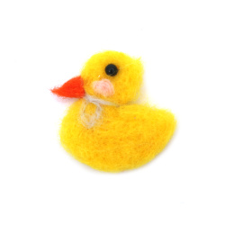 Hand-Felted Duckling from Wool Felt 40x40 mm