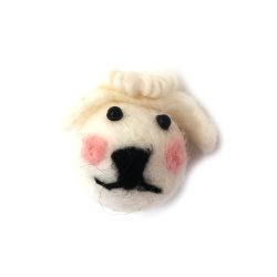 Handmade Natural Wool Sheep 50x47 mm – Cute White Figurine for Rustic Decorations, Gifts & Craft Projects