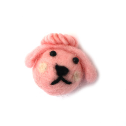 Cute Handmade Natural Wool Sheep 50x47 mm – Soft Pink Figurine for Sweet Decorations, Gifts & Creative Crafts