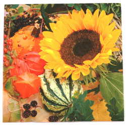 Ti-Flair Napkin, 33x33 cm, Three-Ply, Featuring Sunflower Bloom - 1 piece