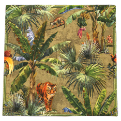Napkin Ti-Flair, 33x33 cm, Three-Ply, Featuring King of the Jungle Brass - 1 Piece