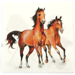 3-Ply Decoupage Napkin AMBIENTE 33x33 cm "Wild Horses" - 1 piece